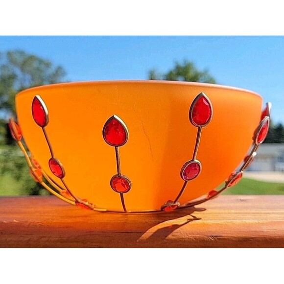 Swarovski Crystal Jewels Orange bowl box 7" - Picture 1 of 12